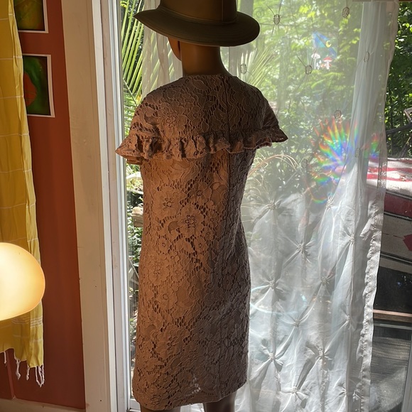 Burberry Heather Pink Embroidered Lace Overlay Dress US size 2 - Picture 8 of 11